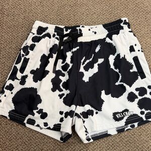 Kill Crew Monochrome Cow Print Shorts